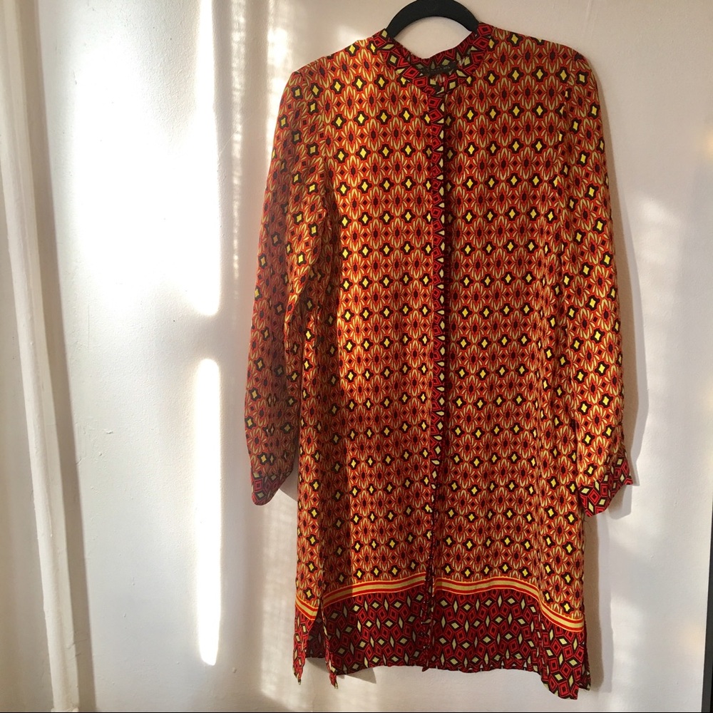 Zara dress / cardigan boho print colorful shirt